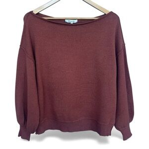 Miracle USA Off-the-Shoulder/Boatneck Dolman Sweater in Rich Brown Size M/L
